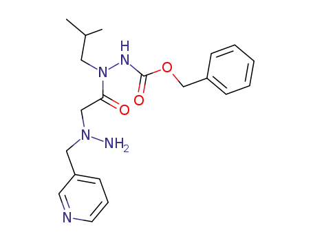 Molecular Structure of 827337-79-1 (Hydrazinecarboxylic acid,
2-(2-methylpropyl)-2-[[1-(3-pyridinylmethyl)hydrazino]acetyl]-,
phenylmethyl ester)