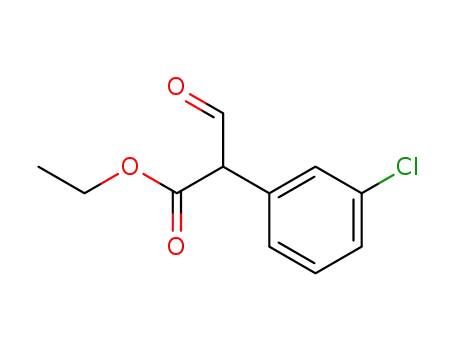 Molecular Structure of 200215-46-9 (Benzeneacetic acid, 3-chloro-.alpha.-forMyl-, ethyl ester)