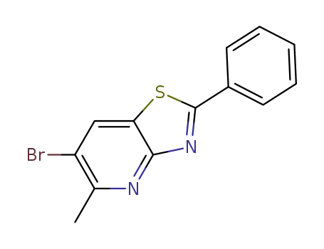 Molecular Structure of 939053-14-2 (Thiazolo[4,5-b]pyridine, 6-bromo-5-methyl-2-phenyl-)