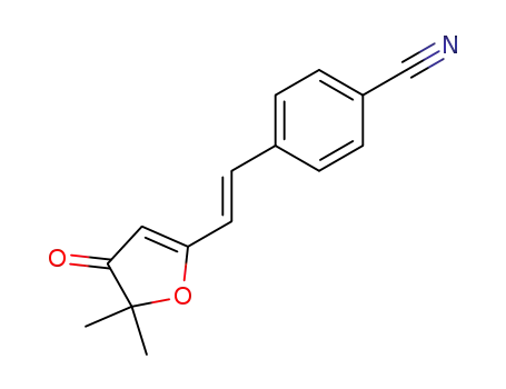 Molecular Structure of 138958-32-4 (Benzonitrile, 4-[2-(4,5-dihydro-5,5-dimethyl-4-oxo-2-furanyl)ethenyl]-,
(E)-)