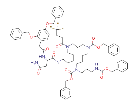 (3-Benzyloxycarbonylamino-propyl)-[4-(benzyloxycarbonyl-{3-[(5-{(S)-2-[2-(2,4-bis-benzyloxy-phenyl)-acetylamino]-3-carbamoyl-propionylamino}-pentyl)-(4,4,4-trifluoro-butyryl)-amino]-propyl}-amino)-butyl]-carbamic acid benzyl ester