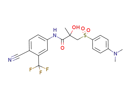 Molecular Structure of 929029-21-0 (Propanamide,
N-[4-cyano-3-(trifluoromethyl)phenyl]-3-[[4-(dimethylamino)phenyl]sulfon
yl]-2-hydroxy-2-methyl-)
