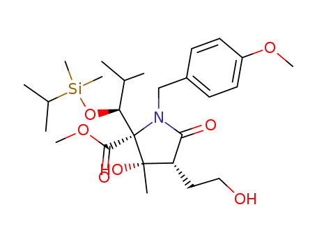 (2R,3S,4R)-3-Hydroxy-4-(2-hydroxy-ethyl)-2-[(S)-1-(isopropyl-dimethyl-silanyloxy)-2-methyl-propyl]-1-(4-methoxy-benzyl)-3-methyl-5-oxo-pyrrolidine-2-carboxylic acid methyl ester