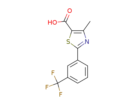 Molecular Structure of 144059-85-8 (4-METHYL-2-[3-(TRIFLUOROMETHYL)PHENYL]-1,3-THIAZOLE-5-CARBOXYLIC ACID)