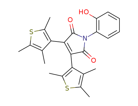 Molecular Structure of 155876-10-1 (N-(2-hydroxyphenyl)-2,3-bis(2,4,5-trimethyl-3-thienyl)maleimide)