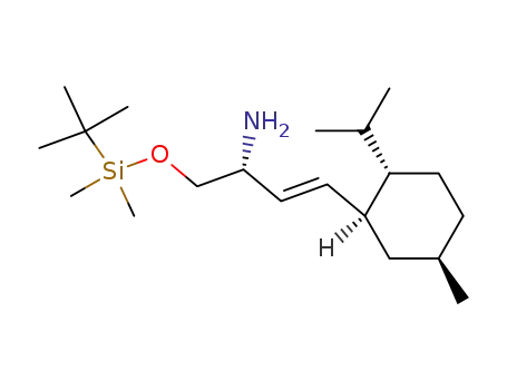 Molecular Structure of 868745-08-8 ((E)-(R)-1-(tert-Butyl-dimethyl-silanyloxymethyl)-3-((1S,2S,5R)-2-isopropyl-5-methyl-cyclohexyl)-allylamine)