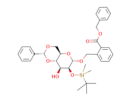 2'-(benzyloxycarbonyl)benzyl 4,6-O-benzylidene-2-O-tert-butyldimethylsilyl-α-D-mannopyranoside