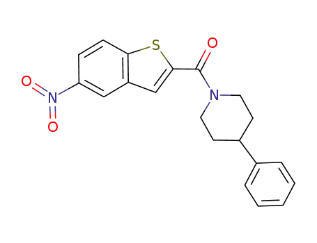 Molecular Structure of 832102-96-2 (Piperidine, 1-[(5-nitrobenzo[b]thien-2-yl)carbonyl]-4-phenyl-)