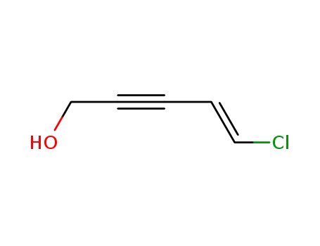 Molecular Structure of 155454-57-2 (4-Penten-2-yn-1-ol, 5-chloro-, (4E)-)
