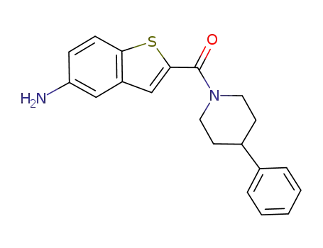 Molecular Structure of 832102-97-3 (Piperidine, 1-[(5-aminobenzo[b]thien-2-yl)carbonyl]-4-phenyl-)