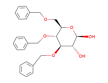 Molecular Structure of 115184-49-1 (3,4,6-tri-O-benzyl-β-D-glucopyranose)
