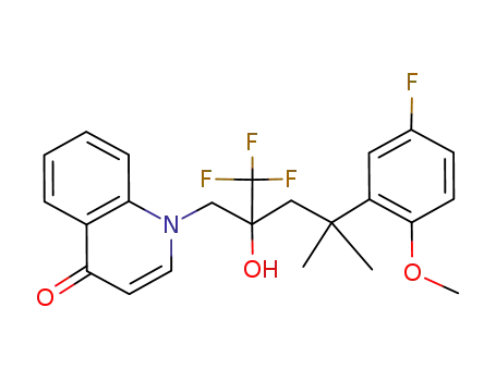 Molecular Structure of 727374-91-6 (1-[4-(5-fluoro-2-methoxyphenyl)-2-hydroxy-4-methyl-2-trifluoromethylpentyl]-1H-quinolin-4-one)