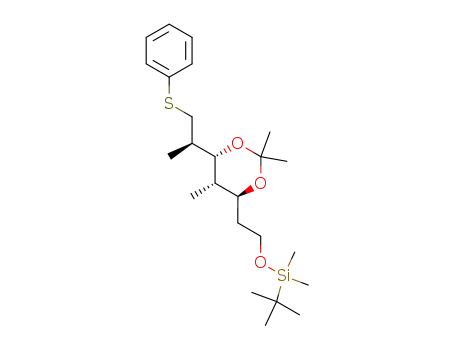 tert-Butyl-dimethyl-{2-[(4S,5S,6R)-2,2,5-trimethyl-6-((R)-1-methyl-2-phenylsulfanyl-ethyl)-[1,3]dioxan-4-yl]-ethoxy}-silane