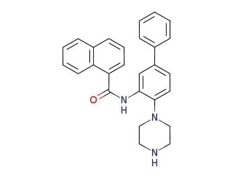Molecular Structure of 905575-42-0 (naphthalene-1-carboxylic acid (4-piperazin-1-yl-biphenyl-3-yl)-amide)