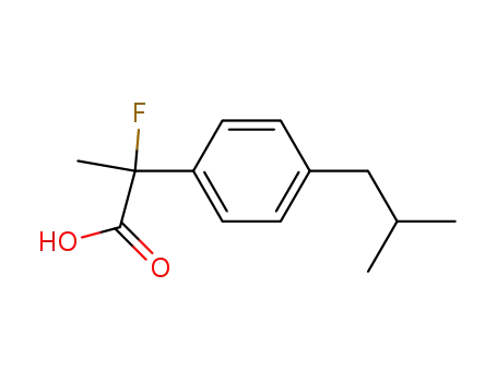 Molecular Structure of 180293-49-6 (Benzeneacetic acid, a-fluoro-a-methyl-4-(2-methylpropyl)-)