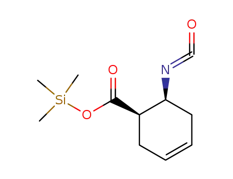 Molecular Structure of 40634-95-5 (trimethylsilyl cis-2-isocyanato-4-cyclohex-1-ene carboxylate)
