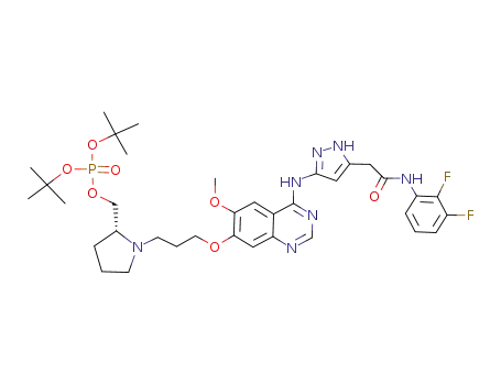 di-tert-butyl {(2R)-1-[3-({4-[(5-{2-[(2,3-difluorophenyl)amino]-2-oxoethyl}-1H-pyrazol-3-yl)amino]-6-methoxyquinazolin-7-yl}oxy)propyl]pyrrolidin-2-yl}methyl phosphate