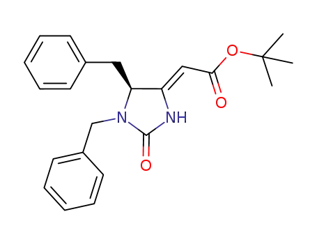 Molecular Structure of 944913-93-3 ((S)-1-benzyl-4-[(Z)-tert-butyloxycarbonylmethylidene]-5-phenylmethyl-imidazolidin-2-one)