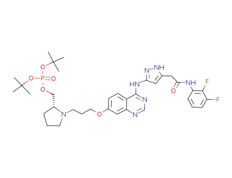 di-tert-butyl {(2R)-1-[3-({4-[(5-{2-[(2,3-difluorophenyl)amino]-2-oxoethyl}-1H-pyrazol-3-yl)amino]quinazolin-7-yl}oxy)propyl]pyrrolidin-2-yl}methyl phosphate