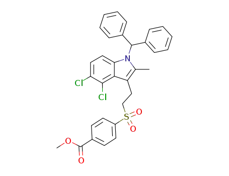 Benzoic acid,
4-[[2-[4,5-dichloro-1-(diphenylmethyl)-2-methyl-1H-indol-3-yl]ethyl]sulfon
yl]-, methyl ester