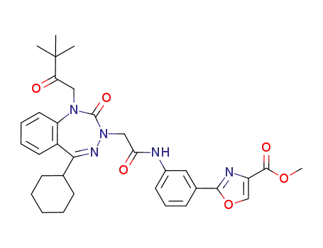 4-Oxazolecarboxylic acid,
2-[3-[[[5-cyclohexyl-1-(3,3-dimethyl-2-oxobutyl)-1,2-dihydro-2-oxo-3H-1,
3,4-benzotriazepin-3-yl]acetyl]amino]phenyl]-, methyl ester