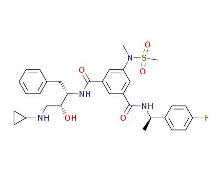 1,3-Benzenedicarboxamide,
N-[(1S,2R)-3-(cyclopropylamino)-2-hydroxy-1-(phenylmethyl)propyl]-N'-[
(1R)-1-(4-fluorophenyl)ethyl]-5-[methyl(methylsulfonyl)amino]-