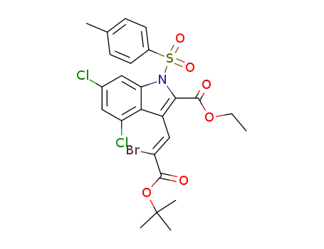 (Z)-3-(2-bromo-2-(tert-butoxycarbonyl)vinyl)-4,6-dichloro-1-(toluene-4-sulfonyl)-1H-indole-2-carboxylic acid ethyl ester