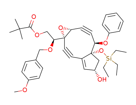 2,2-Dimethyl-propionic acid (S)-2-((4S,6R,9R,10R,12S)-12-hydroxy-9-phenoxy-10-triethylsilanyloxy-5-oxa-tricyclo[8.3.0.0<sup>4,6</sup>]tridec-1<sup>(13)</sup>-ene-2,7-diyn-4-yl)-2-(4-methoxy-benzyloxy)-ethyl ester