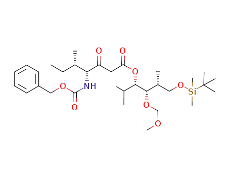 (4R,5S)-4-<<(benzyloxy)carbonyl>amino>-5-methyl-3-oxoheptanoic acid, (1S,2S,3R)-4-<(tert-butyldimethylsilyl)oxy>-1-isopropyl-2-(methoxymethoxy)-3-methylbutyl ester