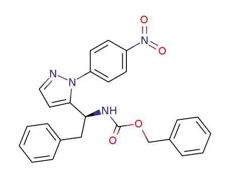 Molecular Structure of 863650-88-8 (Carbamic acid,
[(1S)-1-[1-(4-nitrophenyl)-1H-pyrazol-5-yl]-2-phenylethyl]-, phenylmethyl
ester)