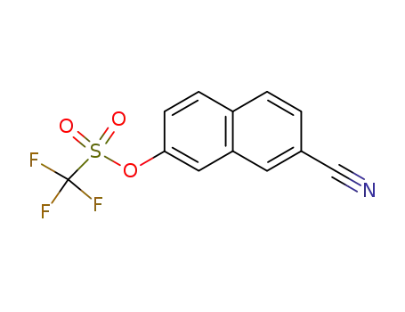 Molecular Structure of 188616-78-6 (Methanesulfonic acid, trifluoro-, 7-cyano-2-naphthalenyl ester)