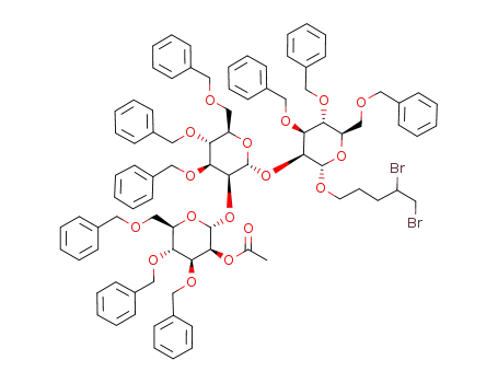 Dibromopentanyl O-(2-O-acetyl-3,4,6-tri-O-benzyl-α-D-mannopyranosyl)-(1->2)-O-(3,4,6-tri-O-benzyl-α-D-mannopyranosyl)-(1->2)-3,4,6-tri-O-benzyl-α-D-mannopyranoside