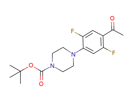 Molecular Structure of 177325-04-1 (4-(4-acetyl-2,5-difluorophenyl)piperazine-1-carboxylic acid tert-butyl ester)