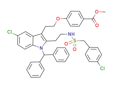 methyl 4-{2-[5-chloro-2-(2-{[(4-chlorobenzyl)sulfonyl]amino}ethyl)-1-(diphenylmethyl)-1H-indol-3-yl]ethoxy}benzoate