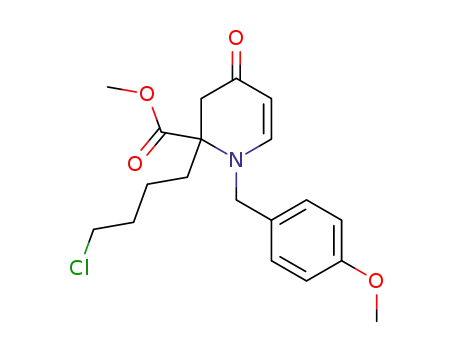 Molecular Structure of 845779-06-8 (2-Pyridinecarboxylic acid,
2-(4-chlorobutyl)-1,2,3,4-tetrahydro-1-[(4-methoxyphenyl)methyl]-4-oxo-,
methyl ester)