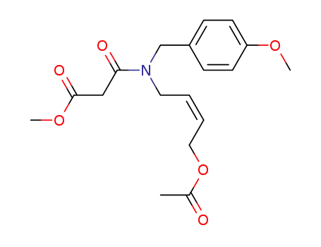Molecular Structure of 849612-27-7 (Propanoic acid,
3-[[(2Z)-4-(acetyloxy)-2-butenyl][(4-methoxyphenyl)methyl]amino]-3-oxo-
, methyl ester)
