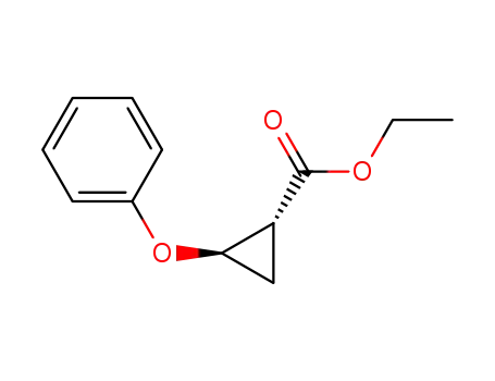 Molecular Structure of 2120-92-5 (Cyclopropanecarboxylic acid, 2-phenoxy-, ethyl ester, trans-)