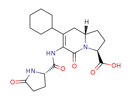 (3S,8aS)-7-Cyclohexyl-5-oxo-6-[((S)-5-oxo-pyrrolidine-2-carbonyl)-amino]-1,2,3,5,8,8a-hexahydro-indolizine-3-carboxylic acid