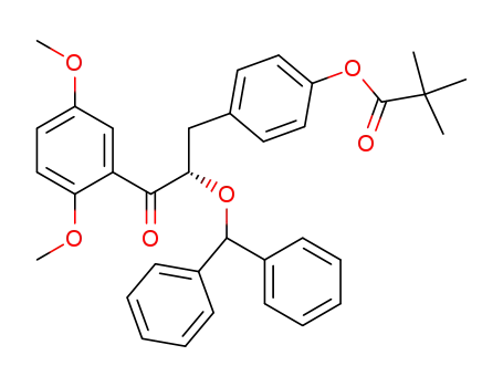 Molecular Structure of 869093-41-4 ((S)-4-(2-(benzhydryloxy)-3-(2,5-dimethoxyphenyl)-3-oxopropyl)phenyl pivalate)