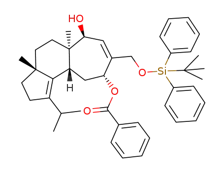 (-)-(3aR,5aR,6S,9R,10aR,Z)-8-(tert-butyldiphenylsilyloxymethyl)-6-hydroxy-1-isopropyl-3a,5a-dimethyl-2,3,3a,4,5,5a,6,9,10,10a-decahydrocyclohepta[e]inden-9-yl benzoate