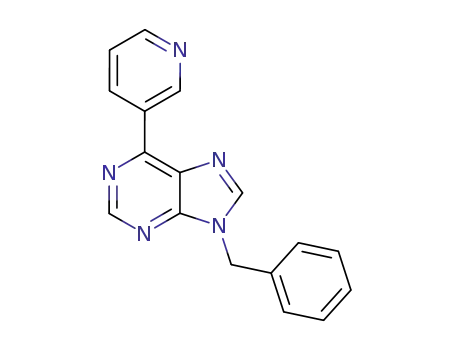 Molecular Structure of 83135-09-5 (9H-Purine, 9-(phenylmethyl)-6-(3-pyridinyl)-)