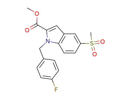 Molecular Structure of 251549-15-2 (1-(4-fluorobenzyl)-5-methanesulfonylindole-2-carboxylic acid methyl ester)