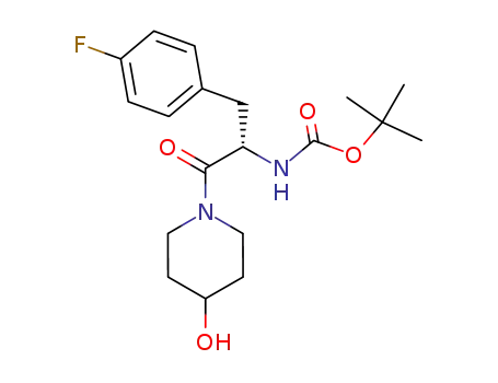 Molecular Structure of 186431-68-5 ([(S)-1-(4-Fluoro-benzyl)-2-(4-hydroxy-piperidin-1-yl)-2-oxo-ethyl]-carbamic acid tert-butyl ester)