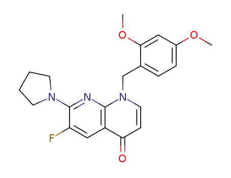 1-(2,4-dimethoxy-benzyl)-6-fluoro-7-pyrrolidin-1-yl-1<i>H</i>-[1,8]naphthyridin-4-one