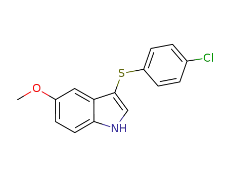 Molecular Structure of 955125-50-5 (3-(4-chlorophenylthio)-5-methoxy-1H-indole)