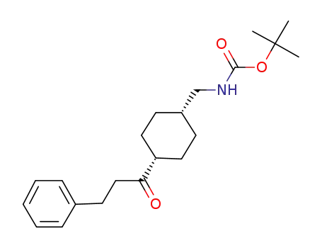 Molecular Structure of 847416-72-2 (Carbamic acid, [[cis-4-(1-oxo-3-phenylpropyl)cyclohexyl]methyl]-,
1,1-dimethylethyl ester)