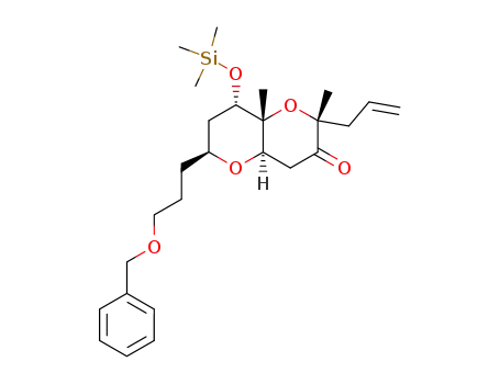 (2R,4aR,6S,8S,8aR)-2-Allyl-6-(3-benzyloxy-propyl)-2,8a-dimethyl-8-trimethylsilanyloxy-hexahydro-pyrano[3,2-b]pyran-3-one