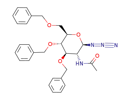 Molecular Structure of 214467-60-4 (2-ACETAMIDO-3,4,6-TRI-O-BENZYL-2-DEOXY-BETA-D-GLUCOPYRANOSYL AZIDE)