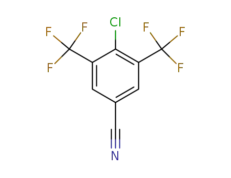 Molecular Structure of 62584-30-9 (3,5-BIS(TRIFLUOROMETHYL)-4-CHLOROBENZONITRILE)
