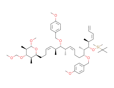 Silane,
[[(1S,2S,3R,6Z,8S,9R,10S,11Z)-3,9-bis[(4-methoxyphenyl)methoxy]-2,
8,10-trimethyl-1-[(1S,2Z)-1-methyl-2,4-pentadienyl]-14-[(2S,3R,4S,5R,
6R)-tetrahydro-6-methoxy-4-(methoxymethoxy)-3,5-dimethyl-2H-pyran-
2-yl]-6,11-tetradecadienyl]oxy](1,1-dimethylethyl)dimethyl-